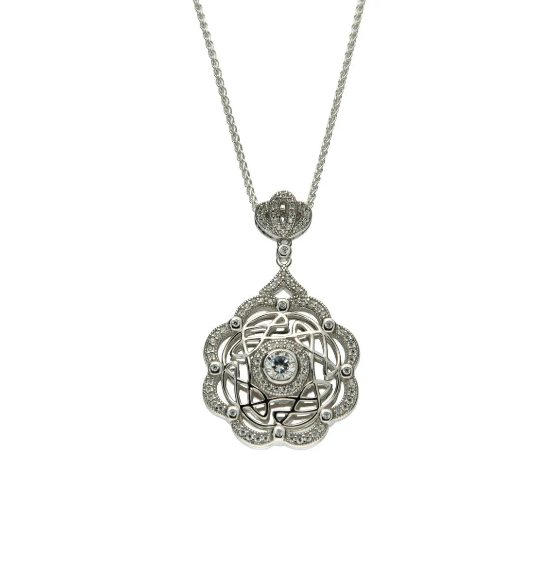 Sterling Silver Night & Day Reversible Eternity Wave Pendant | Keith Jack