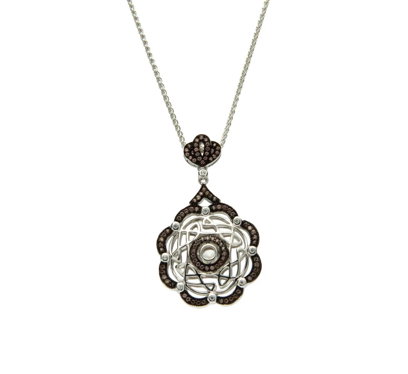 Sterling Silver Night & Day Reversible Eternity Wave Pendant | Keith Jack