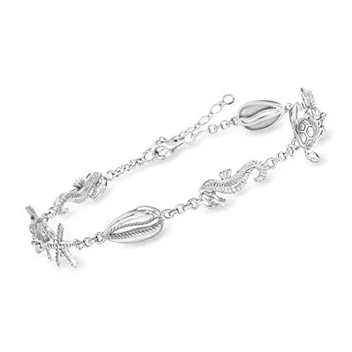 Sterling Silver Ocean Life Anklet