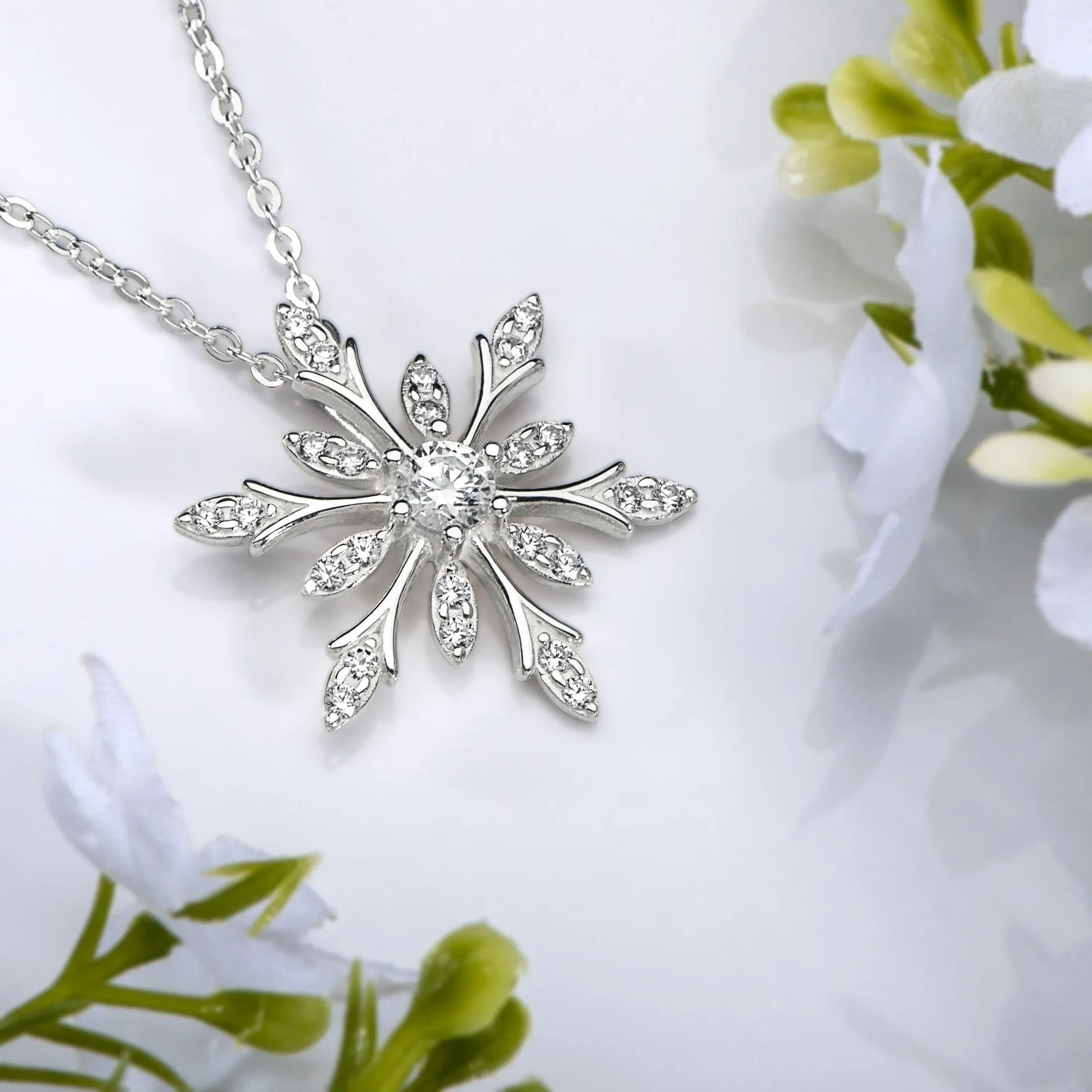 Sterling Silver Snowflake Necklaces