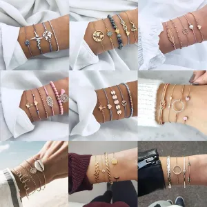 Stylish Bracelets 4 Pcs/ Set