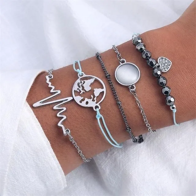 Stylish Bracelets 4 Pcs/ Set