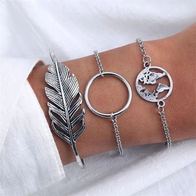 Stylish Bracelets 4 Pcs/ Set