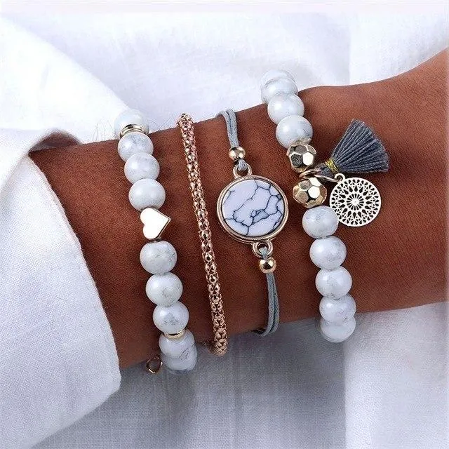 Stylish Bracelets 4 Pcs/ Set