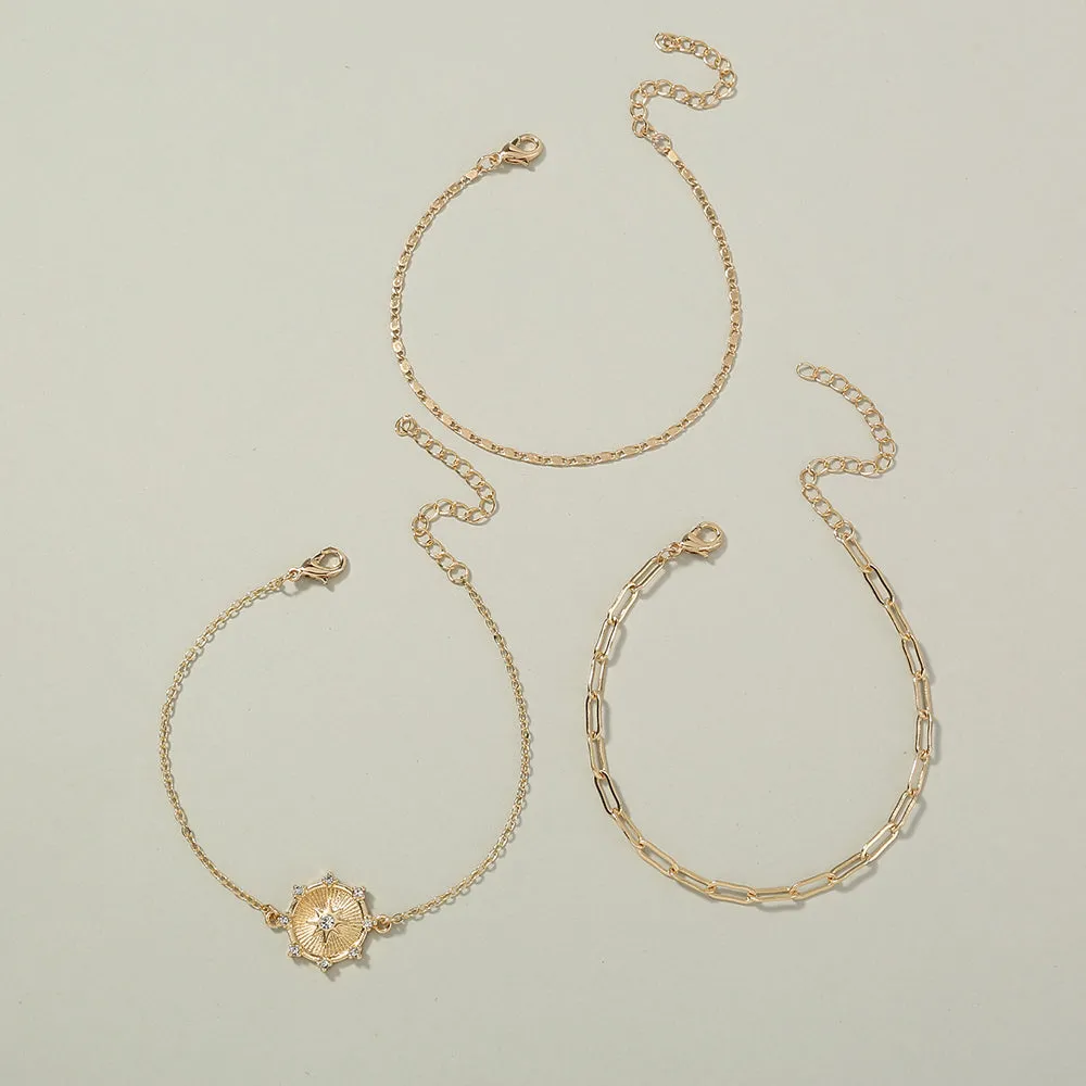 Stylish Lady multi-layer Bracelet, Internet celebrities Ins six-pointed star diamond inlay can be matched with jewelry