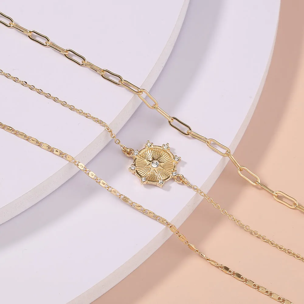 Stylish Lady multi-layer Bracelet, Internet celebrities Ins six-pointed star diamond inlay can be matched with jewelry