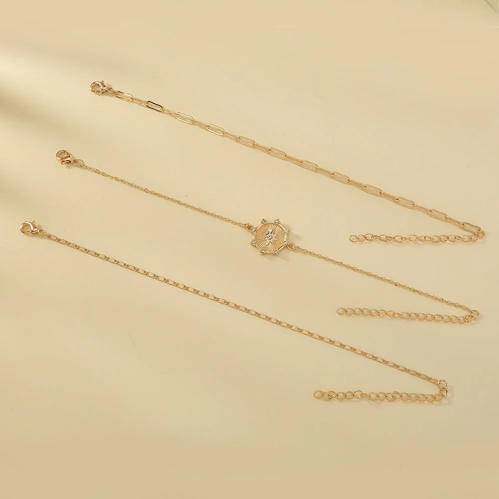 Stylish Lady multi-layer Bracelet, Internet celebrities Ins six-pointed star diamond inlay can be matched with jewelry