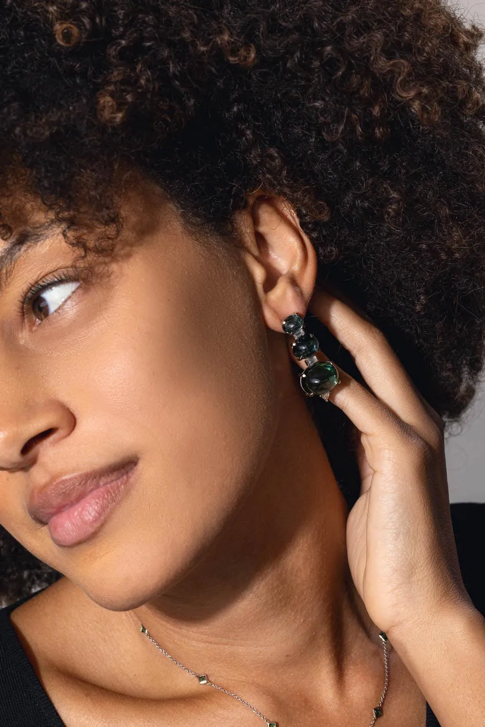 Sugarloaf Green Tourmaline Earrings
