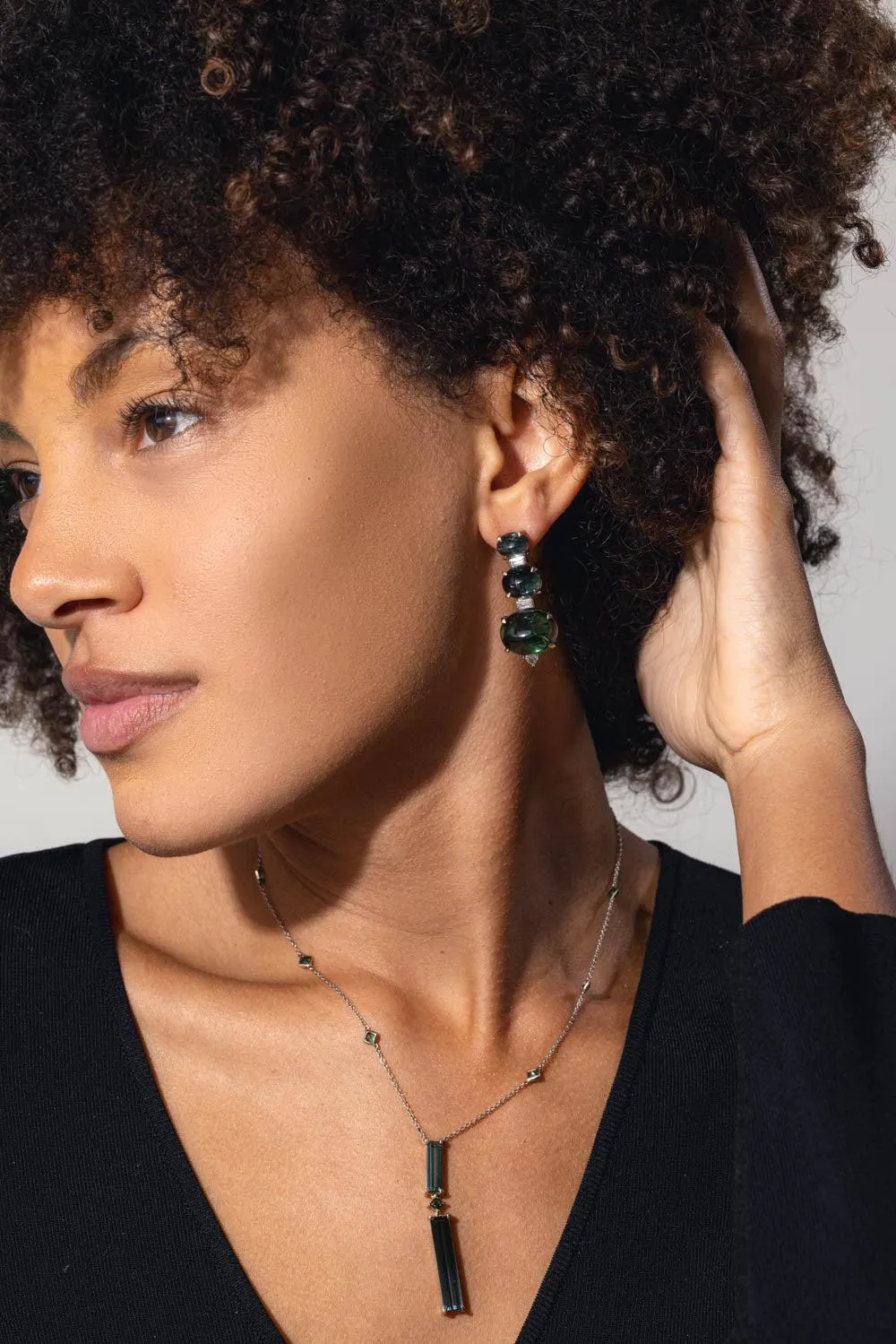 Sugarloaf Green Tourmaline Earrings