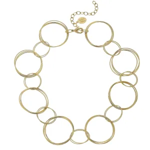 Susan Shaw Handcast Multi Gold Ring Necklace