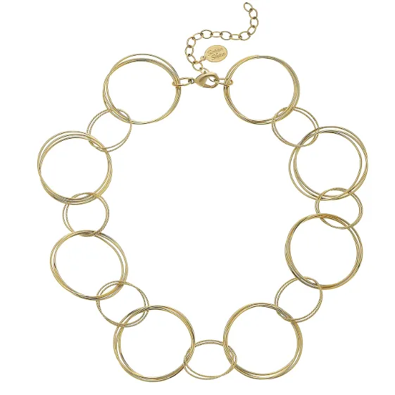 Susan Shaw Handcast Multi Gold Ring Necklace