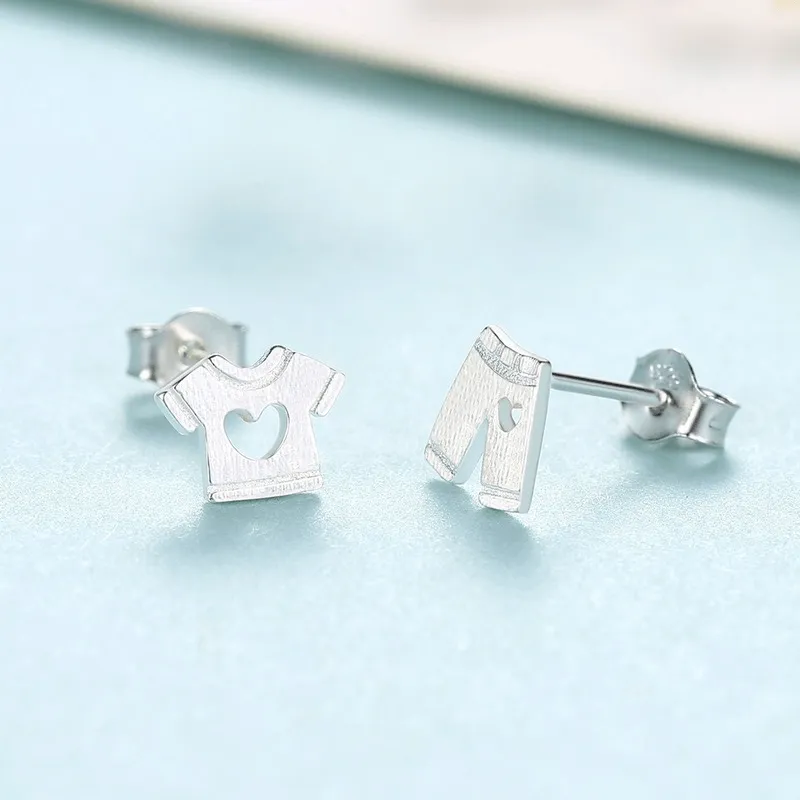 T-shirt & Pants Children's Earrings-Gold Vermeil