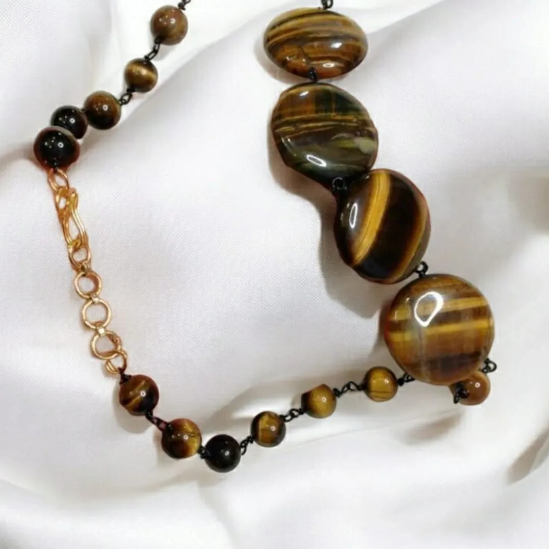Tantalizing Tiger Beads Statement Necklace