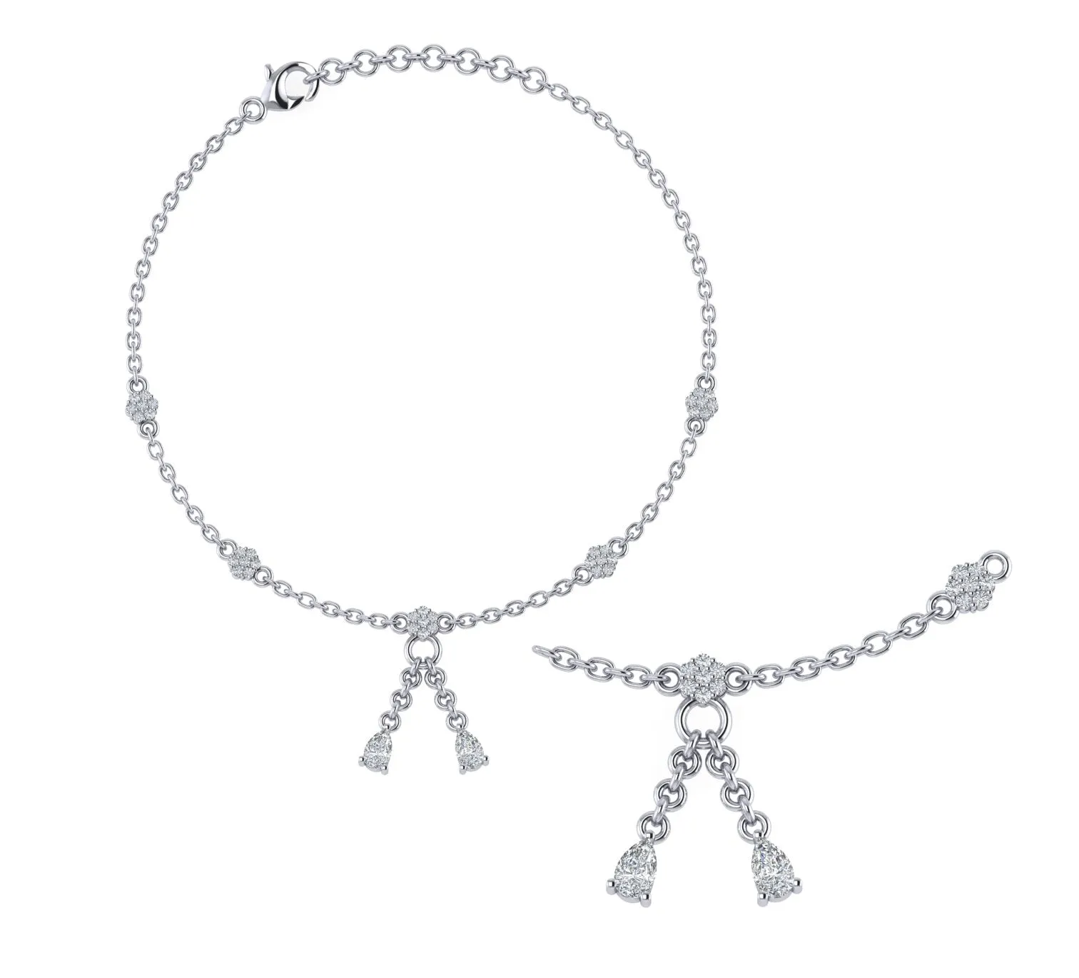 Tassel Drops Sterling Silver Anklet