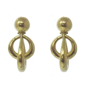 Teardrop Double Hoop Clip Earrings