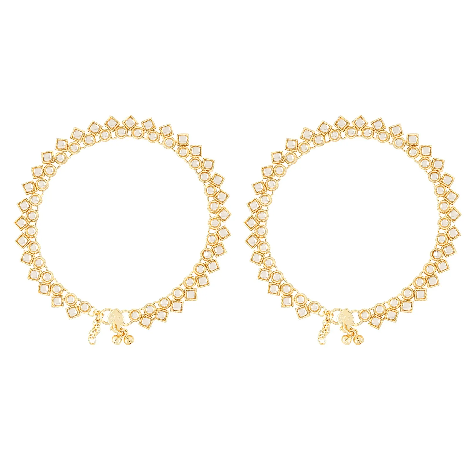 Teejh Kasturi Pearl and Gold Anklets