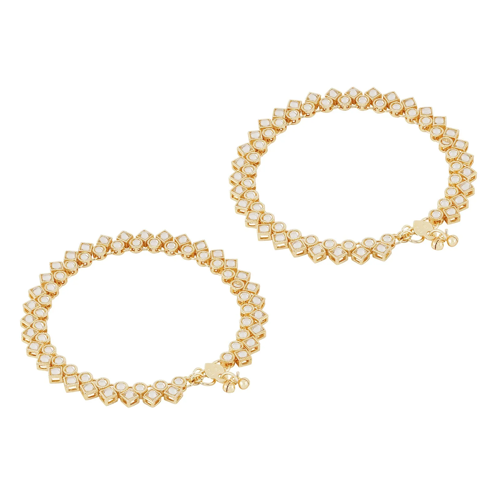 Teejh Kasturi Pearl and Gold Anklets
