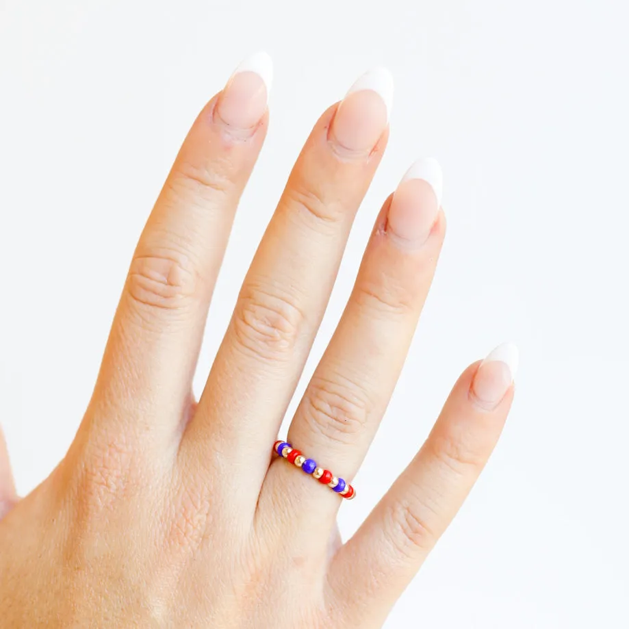 The Poppi Ring in Blue & Red