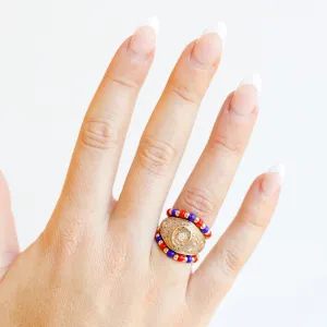 The Poppi Ring in Blue & Red