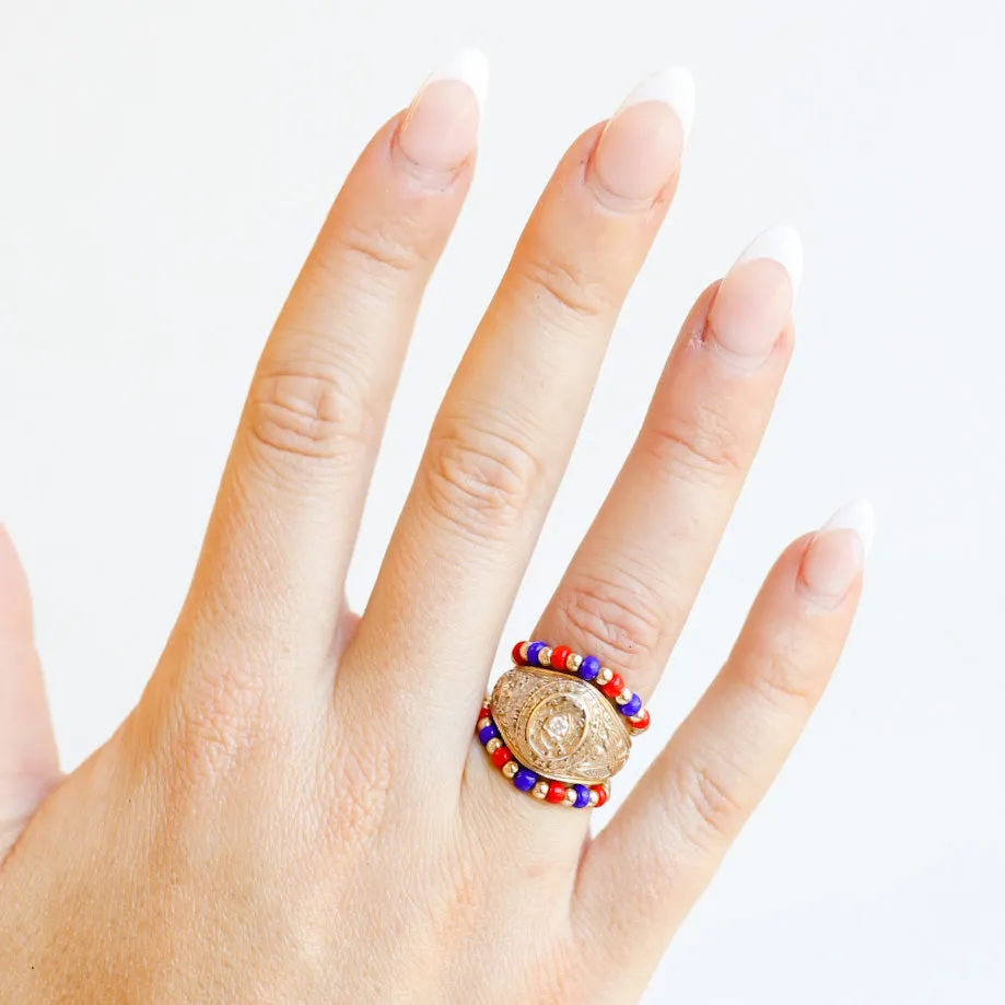 The Poppi Ring in Blue & Red