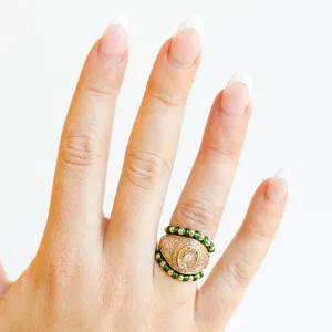The Poppi Ring in Dark Green