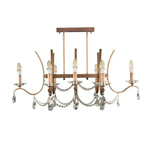 Tiara Ceiling Lamp 8 Bulbs - Brown Antique Matt
