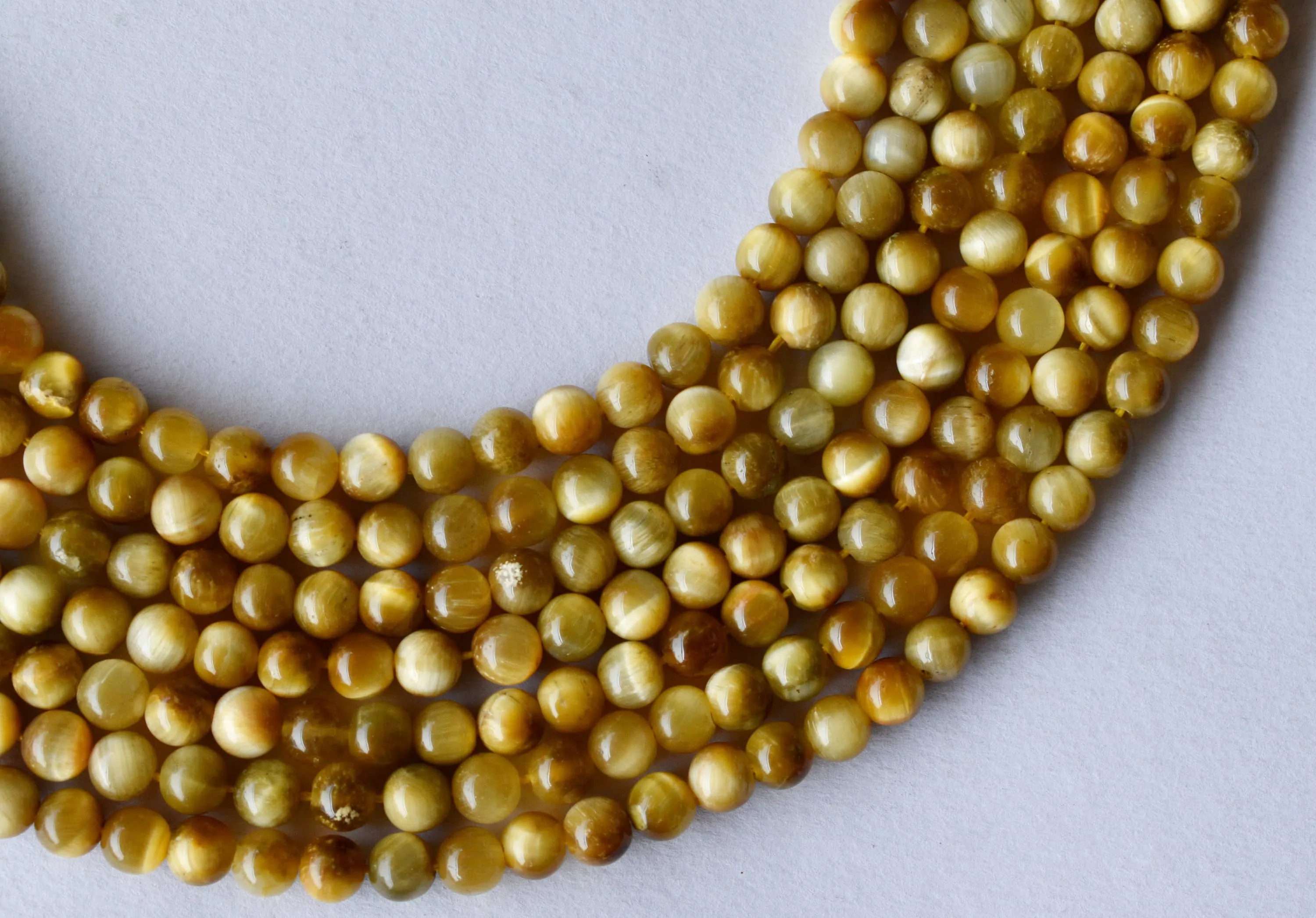 Tiger Cats Eye Yellow Heated Beads, Natural Round Crystal Beads 4mm to 12mm
