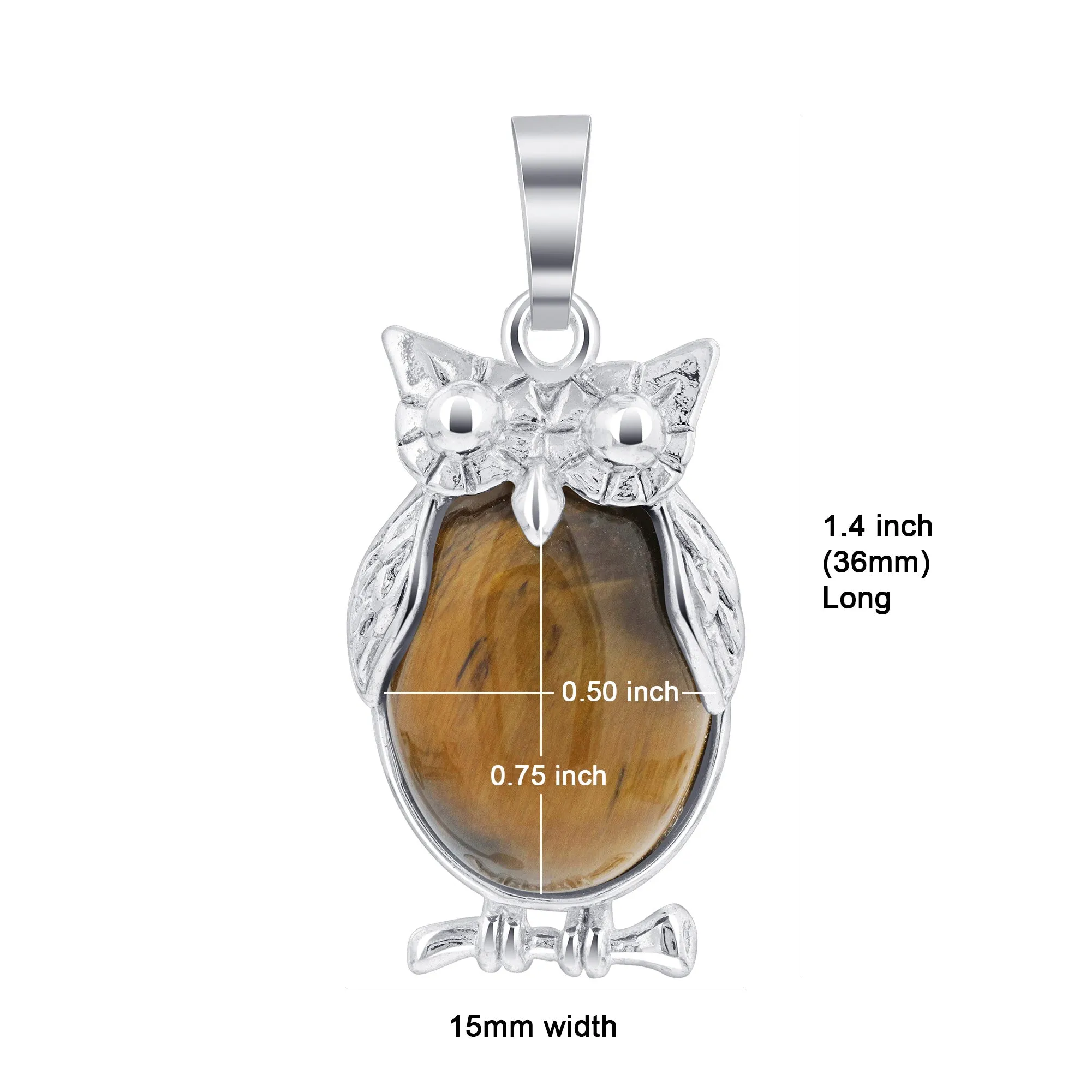 Tiger Eye Gemstone Pendant Cabachon making Serious Looking Owl