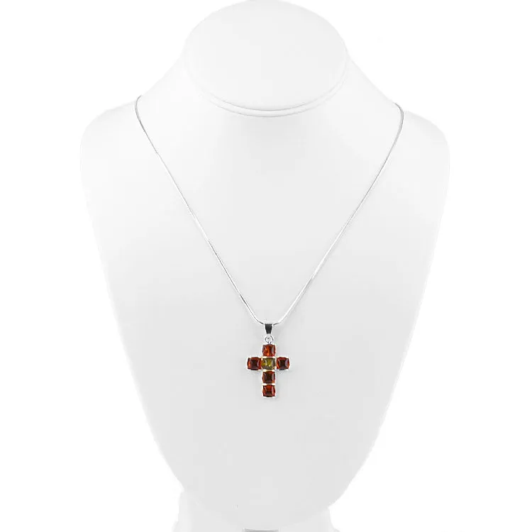 Timeless Unisex Amber Cross Pendant