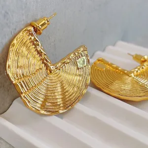 Touch Of Vintage Gold C-Shape Earrings