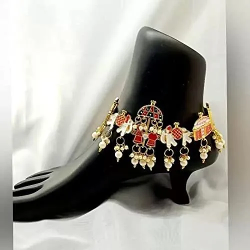 Traditional Gold Plated Pair of Anklets Doli Payal
