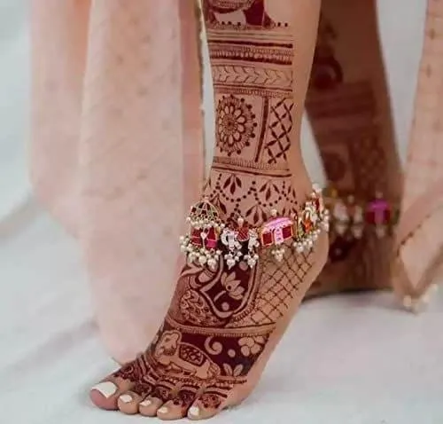Traditional Gold Plated Pair of Anklets Doli Payal
