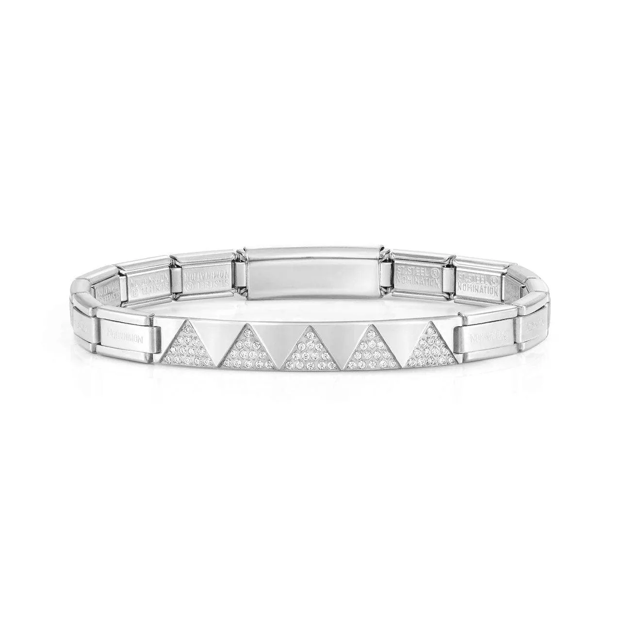 Trendsetter Bracelet 021143/001 Stainless Steel & Arrows, Mother of Pearl, CZ Pattern