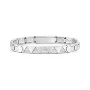 Trendsetter Bracelet 021143/001 Stainless Steel & Arrows, Mother of Pearl, CZ Pattern