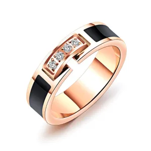 Trendy Fashion Stainless Steel Cubic Zirconia Rings