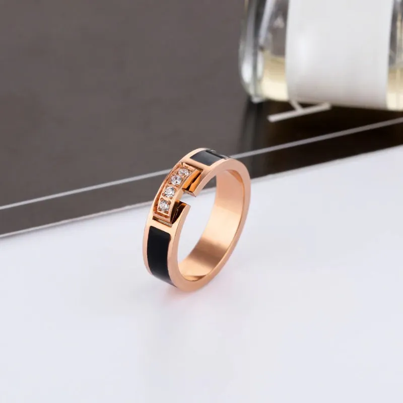 Trendy Fashion Stainless Steel Cubic Zirconia Rings