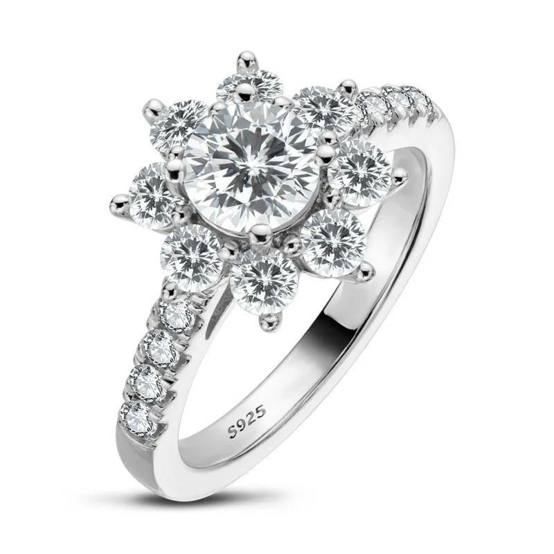 Trendy Flower  Design Lab Created Diamond Ring