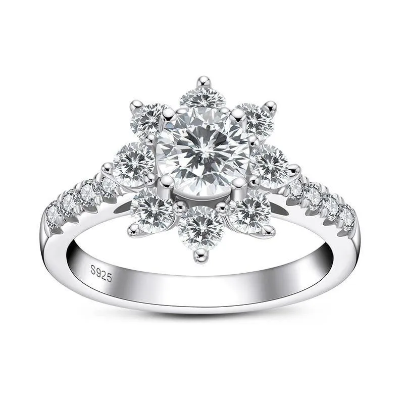 Trendy Flower  Design Lab Created Diamond Ring