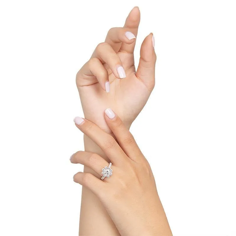 Trendy Flower  Design Lab Created Diamond Ring
