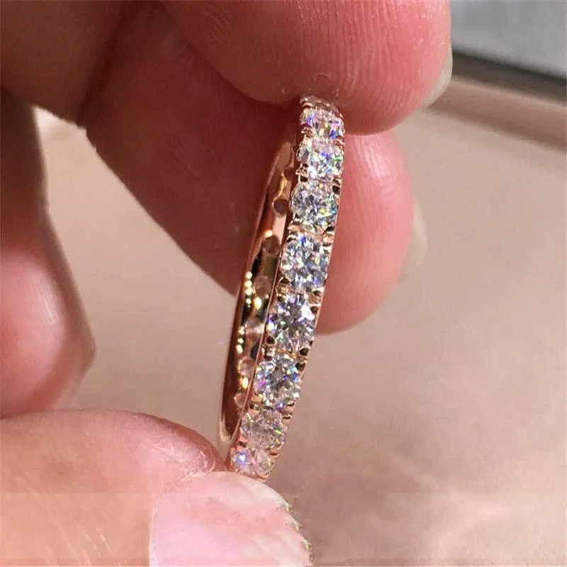 Trendy ♥︎ High Quality AAA  Cubic Zirconia Diamonds ♥︎ White Gold Colour Eternity Ring