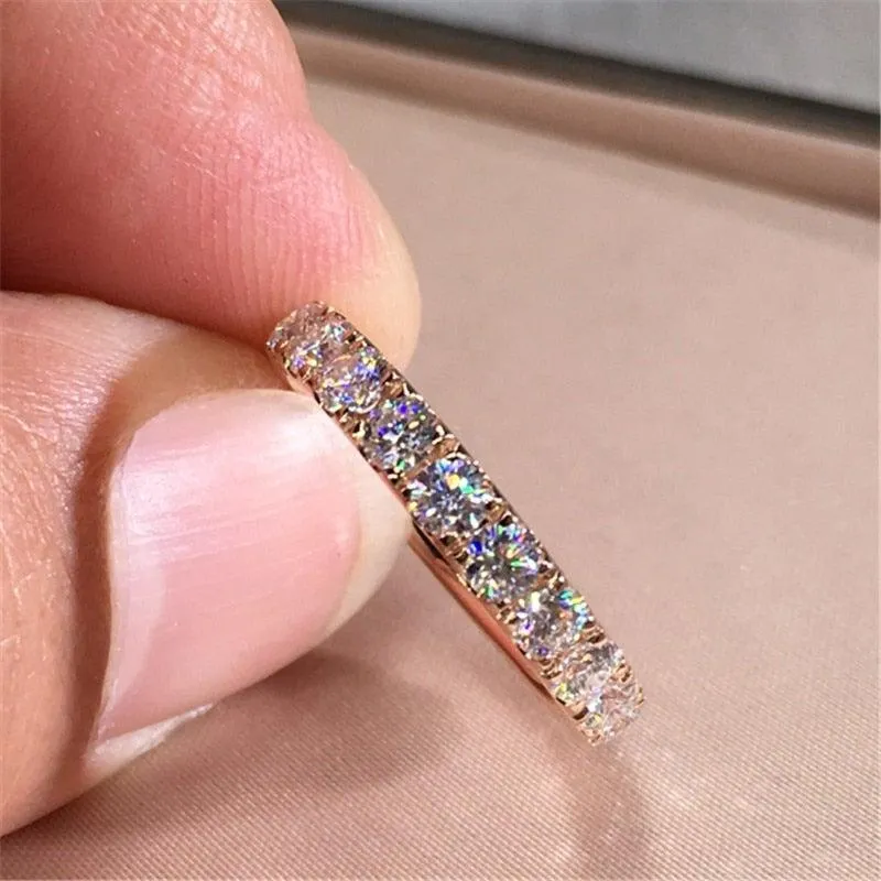Trendy ♥︎ High Quality AAA  Cubic Zirconia Diamonds ♥︎ White Gold Colour Eternity Ring
