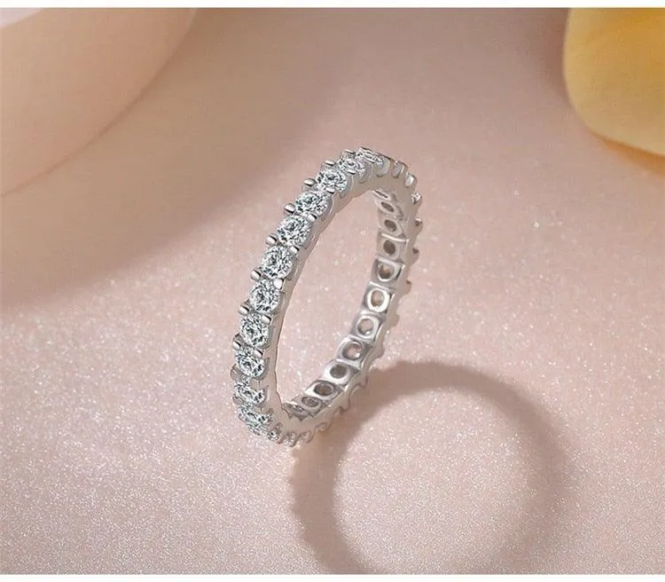 Trendy ♥︎ High Quality AAA  Cubic Zirconia Diamonds ♥︎ White Gold Colour Eternity Ring