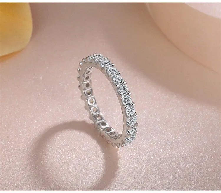 Trendy ♥︎ High Quality AAA  Cubic Zirconia Diamonds ♥︎ White Gold Colour Eternity Ring
