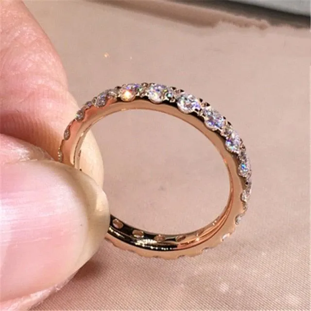 Trendy ♥︎ High Quality AAA  Cubic Zirconia Diamonds ♥︎ White Gold Colour Eternity Ring