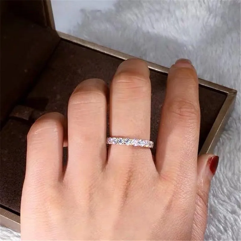 Trendy ♥︎ High Quality AAA  Cubic Zirconia Diamonds ♥︎ White Gold Colour Eternity Ring