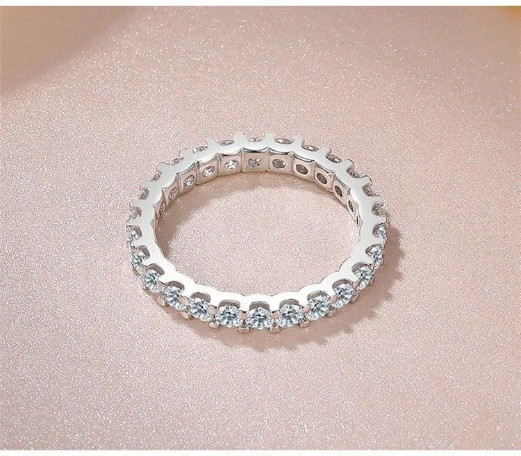 Trendy ♥︎ High Quality AAA  Cubic Zirconia Diamonds ♥︎ White Gold Colour Eternity Ring