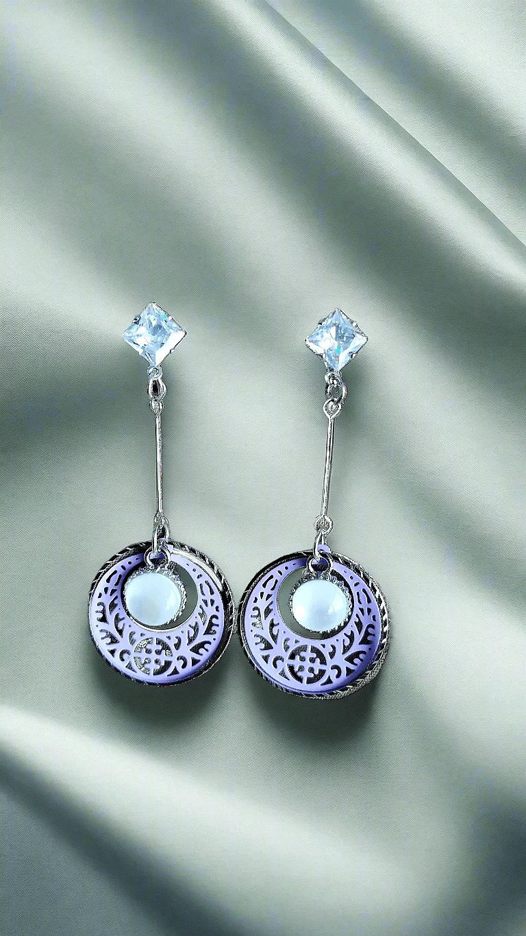 Trendy light weight shiny earring with korean western stylish danglers-c