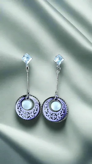 Trendy light weight shiny earring with korean western stylish danglers-c