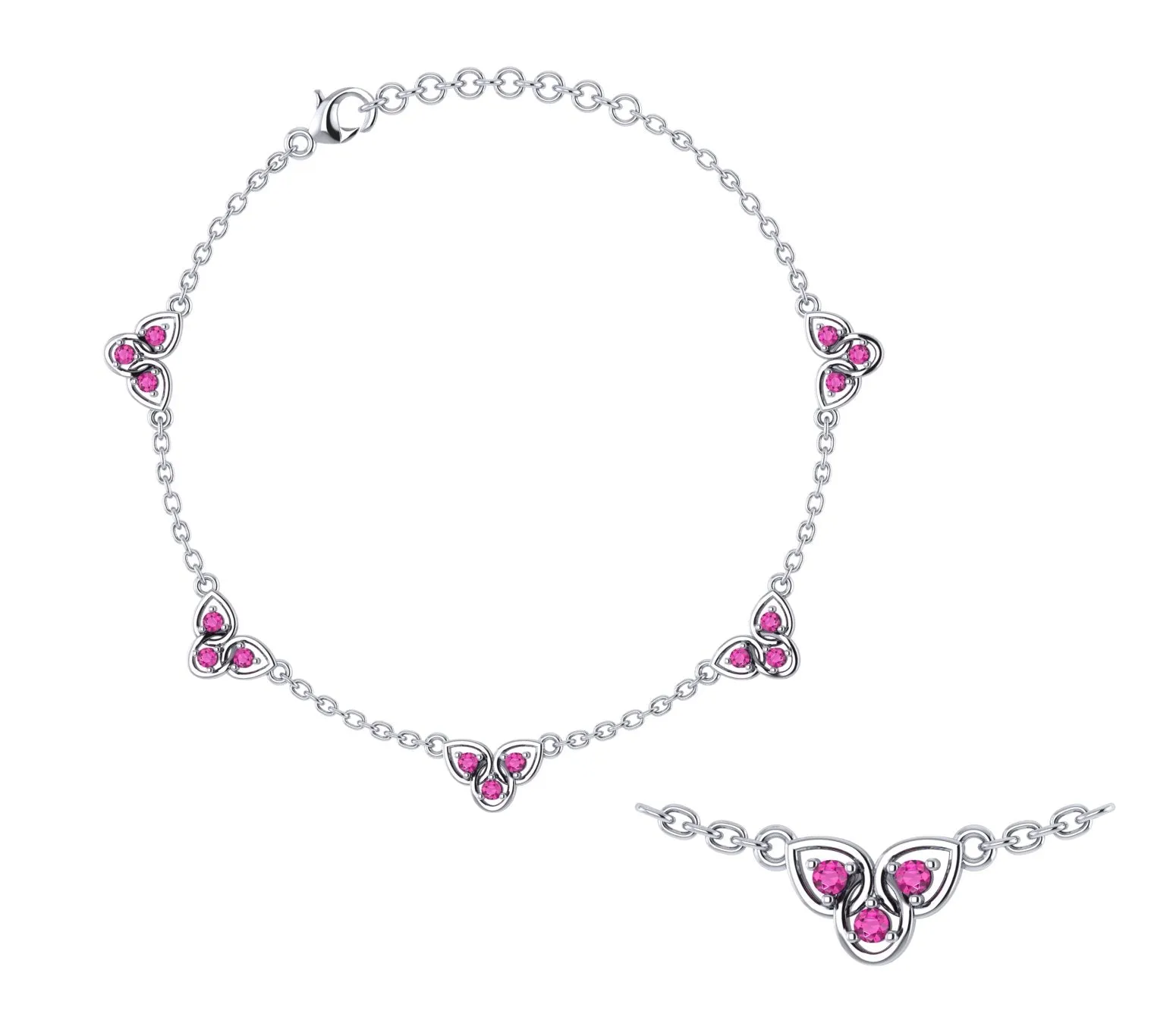 Trio Sterling Silver Anklet