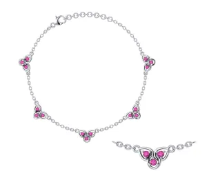 Trio Sterling Silver Anklet